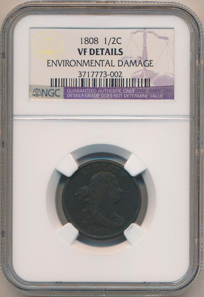 1808 Draped Bust Half Cent. NGC VF details Image 1