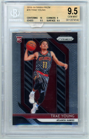 2018-19 Panini Prizm Trae Young Rookie Card #78. Beckett Gem MT 9.5 Image 1