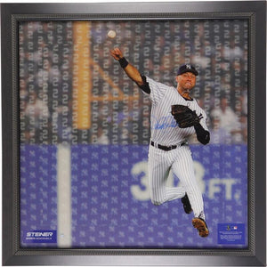 Derek Jeter Signed 20x24 3D Photo, Jump Throw Autograph. NY Yankees. Steiner Image 1