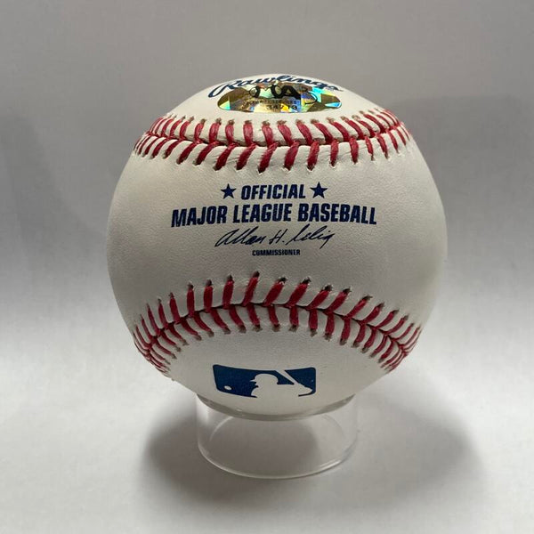 Hank Aaron and Al Downing Multi-Signed Baseball Inscribed by Downing "Aaron's 715th HR 4/8/74". Grade 9 PSA Image 3