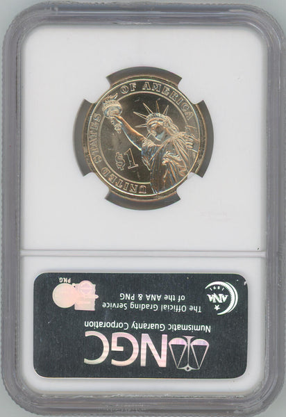 2007 George Washington Presidential Dollar. Missing Edge Lettering. NGC Mint Error MS64 Image 2