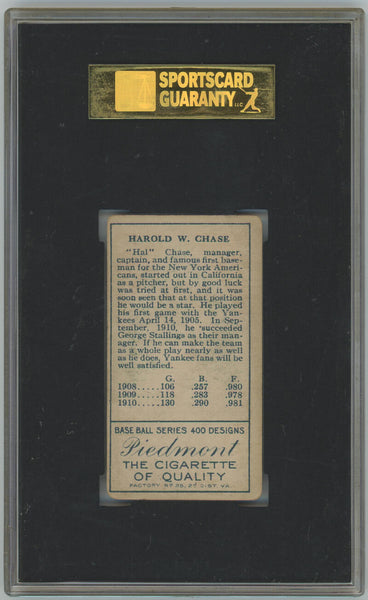 1911 Piedmont Cigarettes Hal Chase T205 Card. SGC 2 Image 2