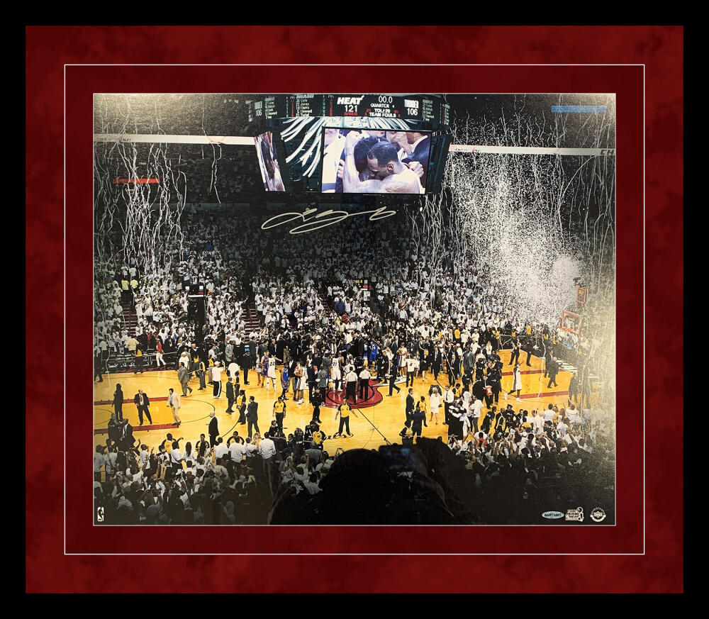 LeBron James Blow By Signed and Framed Print-out of stock - Pro