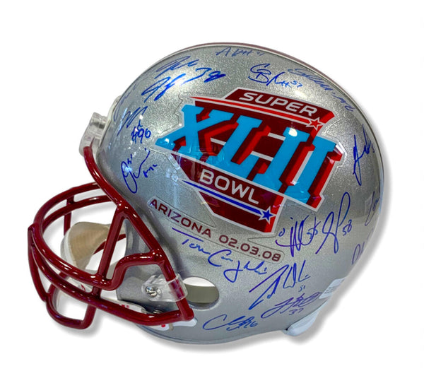 Rare NY Giants Super Bowl XLII Champs Team Signed Helmet 34 Sigs. LE /20. Steiner Image 2