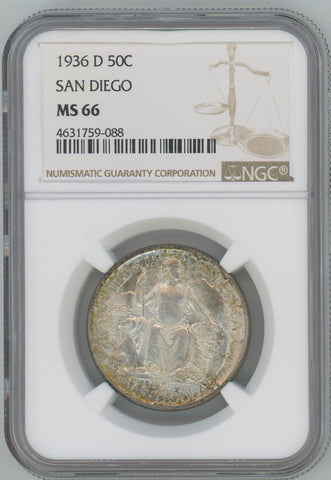 1936 D San Diego Commemorative Half Dollar. NGC MS66 Image 1