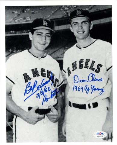 Bo Belinsky and Dean Chance Signed 8x10 Photo. Auto PSA Image 1