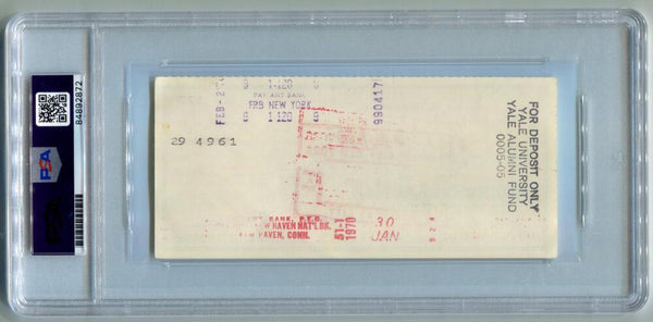 George Weiss Signed Check to Yale University. Auto PSA (jm) Image 2