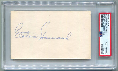 Elston Howard Signed Index Card. Auto PSA (jm) Image 1