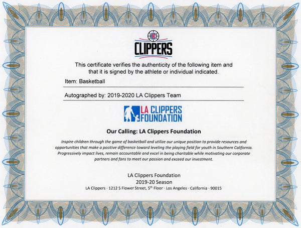 2020-21 Los Angeles Clippers Team Signed Basketball. Auto JSA Image 4