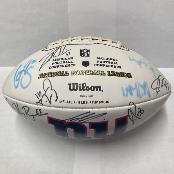 2007 New York Giants Super Bowl XLII Championship Team Signed Ball. Auto JSA Image 3