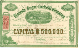 1865 Tionesta Sugar Creek Oil Company Original Stock Certificate Image 1