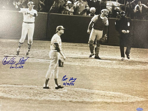 Carlton Fisk 1975 WS Famous Home Run Signed 16x20 Photograph. Auto Steiner  Image 1