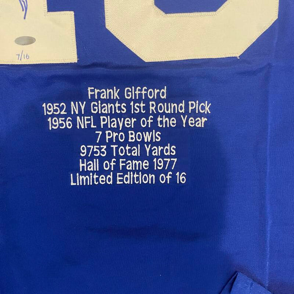 NY Giants Frank Gifford Signed Mitchell & Ness Jersey. Auto Steiner  Image 3