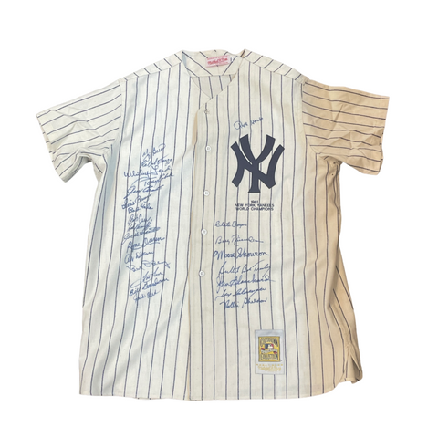 Mitchell & Ness Cooperstown Collection 1961 Yankees Signed Jersey 24 Signatures. Auto PSA  Image 1