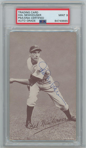 Hal Newhouser Signed Trading Card. Auto PSA Mint 9 Image 1