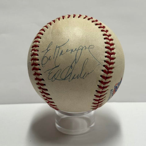 1969 Mets Clendenon, McAndrew, Kranepool, Charles Multi Signed Baseball. Auto PSA Image 1