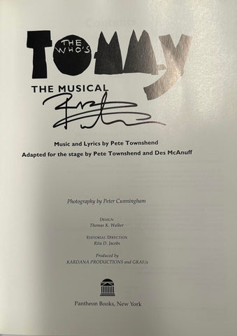 Pete Townshend Signed The Who's Tommy Book. Auto JSA Image 1