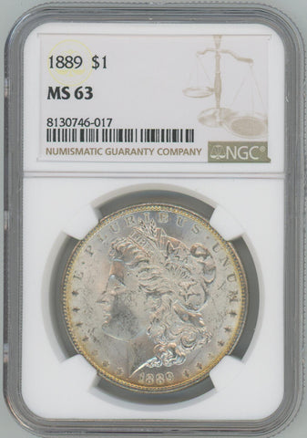 1889 Morgan Silver Dollar, NGC MS63 Image 1