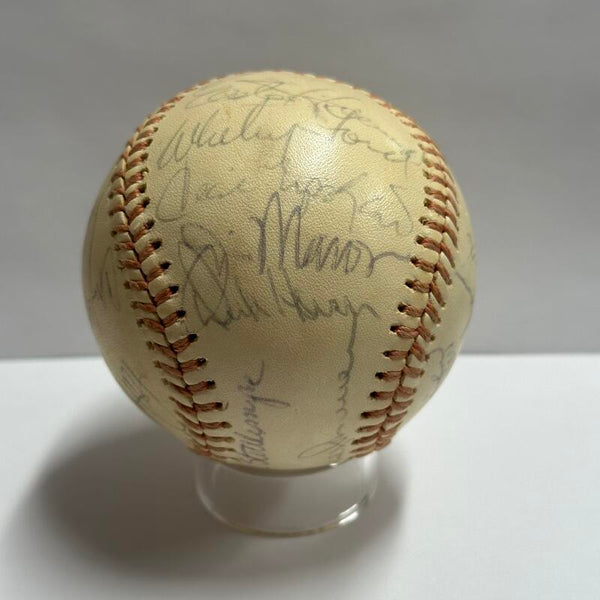 1974 Yankees Multi Signed (23) Baseball Featuring Whitey Ford and Thurman Munson. Auto JSA Image 2