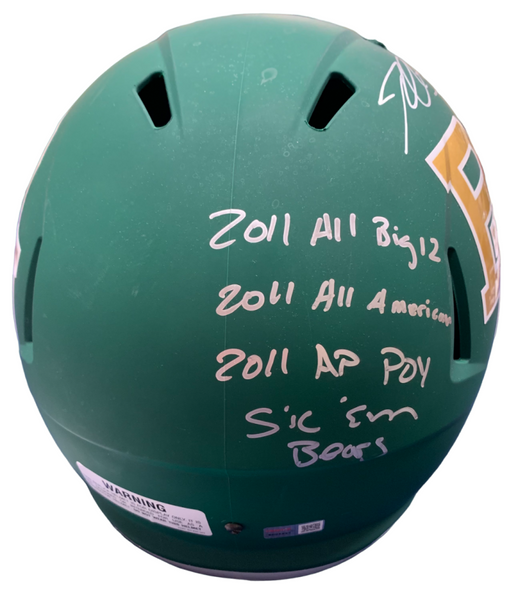 Robert Griffin III Signed Full-Size Baylor Helmet, 7 Inscribed Statistics. Auto RG3 TRISTAR Image 3