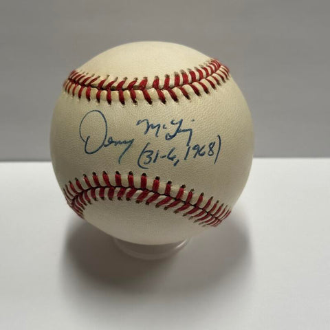 Denny McLain Single Signed Baseball Inscribed "31-6, 1968". Auto JSA Image 1