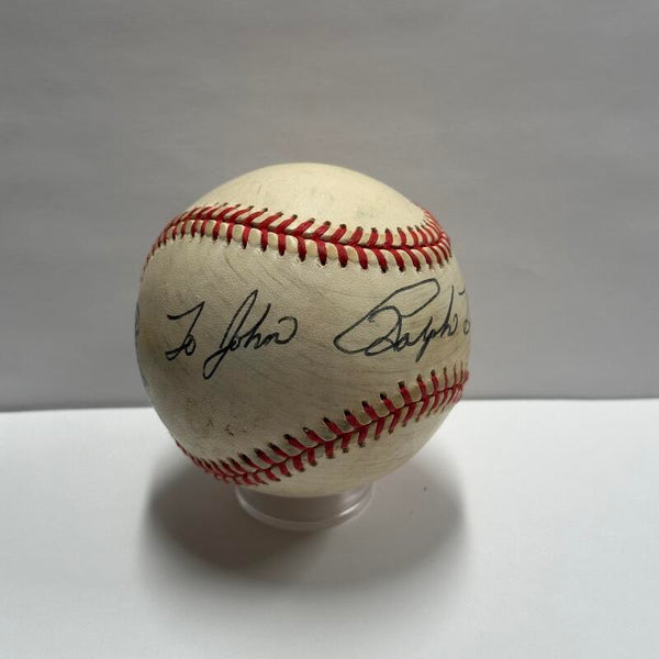 Ralph Kiner Single Signed Game Used Baseball Inscribed "To John". Auto JSA Image 2