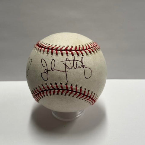 John Sterling, Paul Blair, Dave Burrows Multi Signed Baseball. Auto JSA Image 1