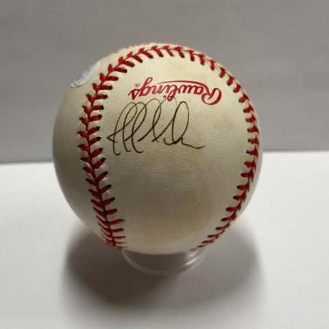 Jeff Nelson and Shane Spencer Multi Signed 1998 World Series Baseball. Auto JSA Image 1
