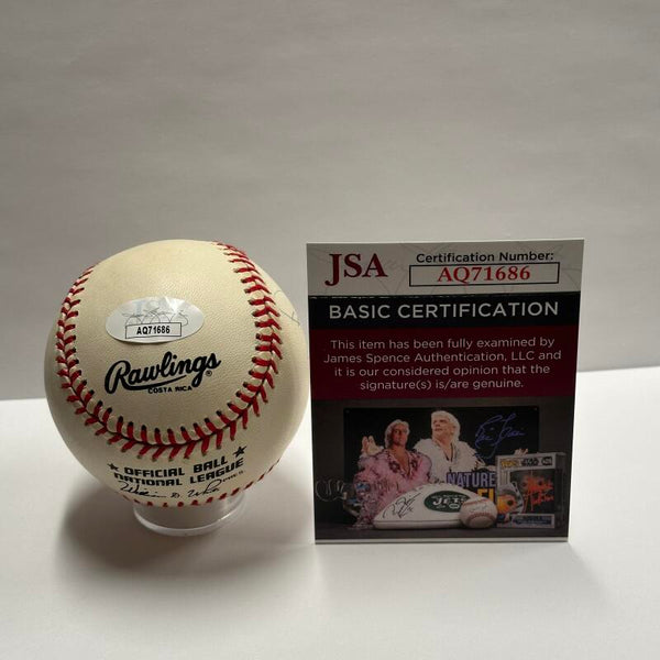Mel Stottlemyre and Howard Johnson Multi Signed Baseball. Auto JSA Image 4