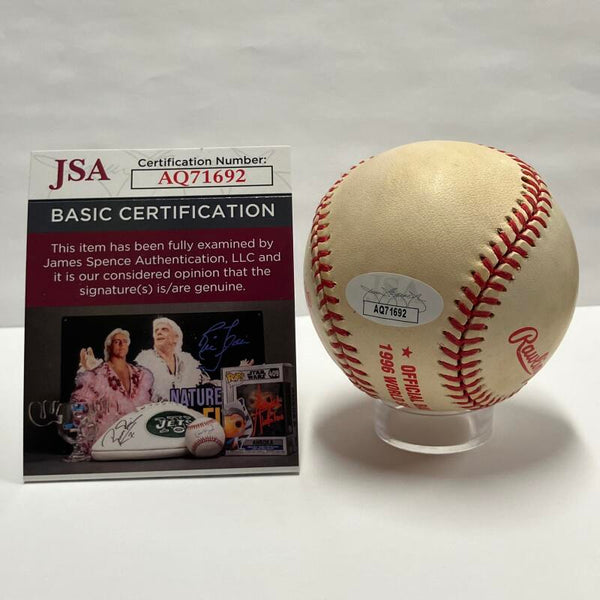 Joe Torre Single Signed 1996 World Series Baseball. Auto JSA Image 3