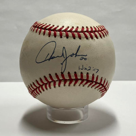 Howard Johnson Single Signed Inscribed Baseball. Auto JSA Image 1
