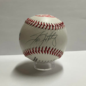 Tino Martinez & Mike Stanley Dual-Signed 1997 Opening Day Yankees Baseball. Auto JSA Image 1