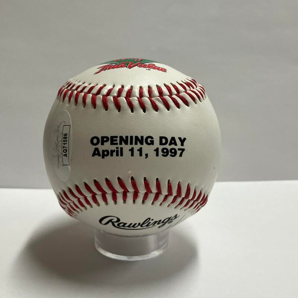 Tino Martinez & Mike Stanley Dual-Signed 1997 Opening Day Yankees Baseball. Auto JSA Image 6