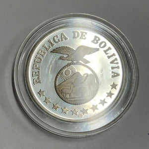 1979 Bolivia 200 Peseos. Silver Proof Image 1