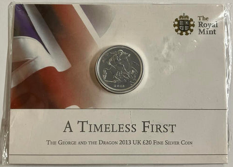 2013 England Silver Proof 20 Pound Coin. Image 1