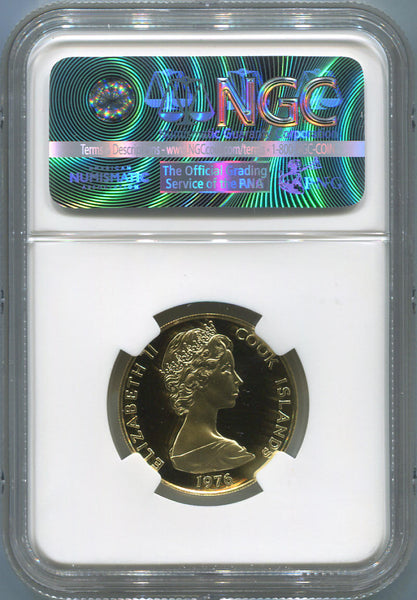 1976 Cook Islands $100 Gold Coin. NGC PF69 Ultra Cameo. US Bicentennial. Image 2