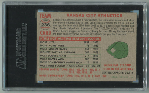 1956 Kansas City Athletics #236 SGC 60 EX 5