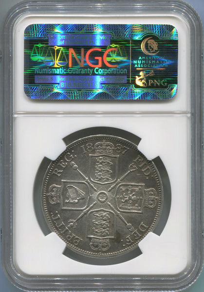 1887 Great Britain 4 Shilling. Roman I in date. NGC AU Details Image 2