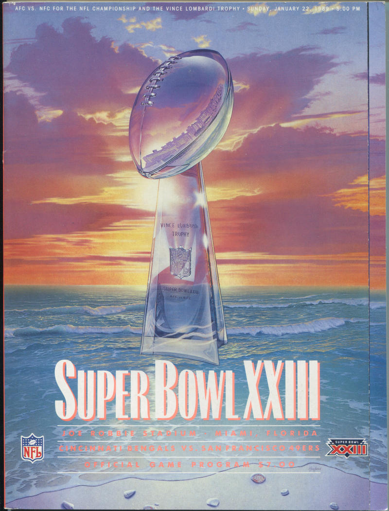 1989 Super Bowl XXIII Program. 49ers VS Bengals Image 1