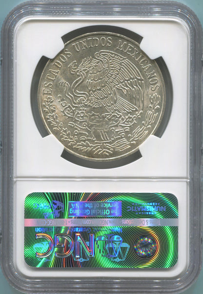 1972 MO Mexico Silver 25 Peso. NGC MS62 Image 2