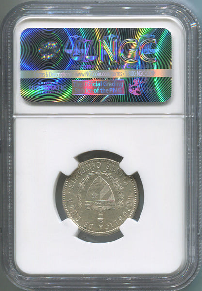 1916 Cuba 20 Centavos Silver. NGC AU58. Image 2