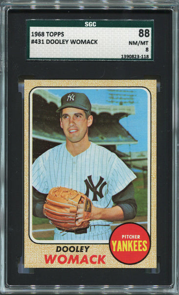 1968 Topps Dooley Womack  #431. SGC 88 NM/MT 8. New York Yankees Image 1