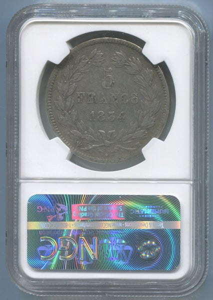 1834 H France Silver 5 Franc. NGC VF30 Image 2