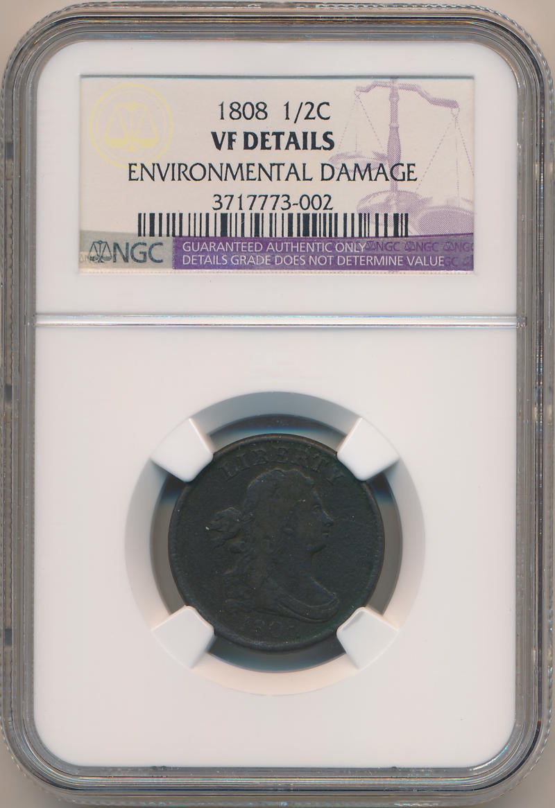1808 Draped Bust Half Cent. NGC VF details Image 1