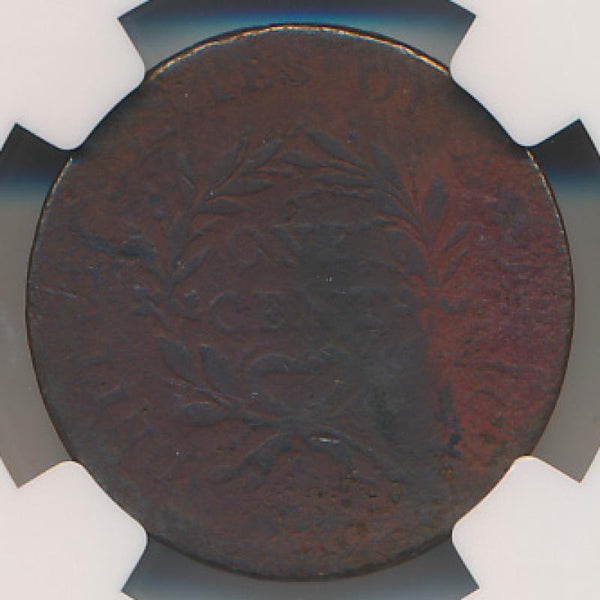 1793 Wreath Cent. Vine & Bars. S-9 NGC VG Details Image 3