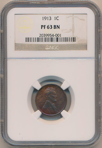 1913 Lincoln Wheat Cent, NGC PF63 Brown Image 1
