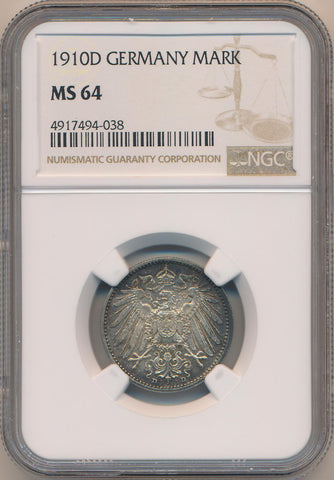 1910 D Germany Mark. NGC MS64 Image 1