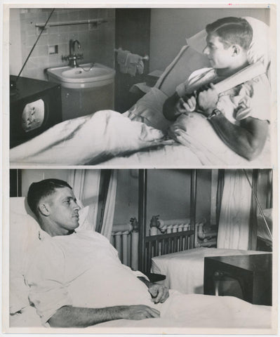 1951 Mickey Mantle Hospital Photo. Rookie. Mantle and Dad. PSA Type 3 Image 1