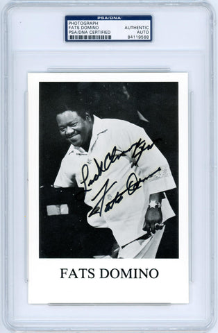 Fats Domino Signed and Inscribed Photograph. "Luck Always". PSA Authentic Image 1
