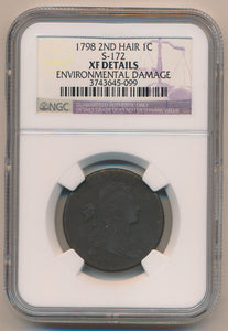 1798 2nd Hair Large Cent, S-172. NGC XF Details Image 1
